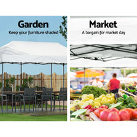 Gazebo Pop Up Marquee 3x6 Folding Tent Wedding 500D Oxford Fabric White