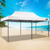 Gazebo Pop Up Marquee 3x6 Folding Tent Wedding 500D Oxford Fabric White