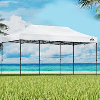 Gazebo Pop Up Marquee 3x6 Folding Tent Wedding 500D Oxford Fabric White