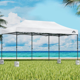 Instahut Gazebo Pop Up Marquee 3x6 Folding 500D Wedding Tent Base Pod White