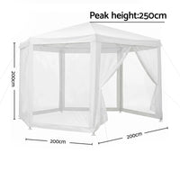 Instahut Gazebo?2x2m Marquee Wedding Party Tent Outdoor Camping Mesh Wall Canopy Shade Gazebos Navy