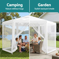 Instahut Gazebo?2x2m Marquee Wedding Party Tent Outdoor Camping Mesh Wall Canopy Shade Gazebos Navy