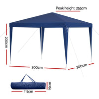 Gazebo 3x3m Wedding Party Marquee Tent Outdoor Event Camping Canopy Shade