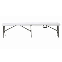 Gardeon 180cm Folding Garden Bench Portable Trestle Seat HDPE Fold In Half White