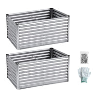 Green Fingers Raised Garden Bed 2 in 1 Modular Galvanised Planter Box Rust Resistant 240x80x60cm