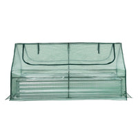 Green Fingers Raised Garden Bed with Greenhouse 3 in 1 Galvanised Planter Box Kit