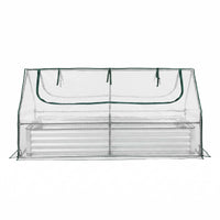 Green Fingers 3 in 1 Raised Garden Bed with Greenhouse Galvanised Planter Box Kit