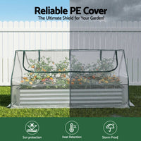 Green Fingers 3 in 1 Raised Garden Bed with Greenhouse Galvanised Planter Box Kit
