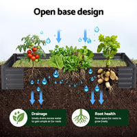 Green Fingers Raised Garden Bed with Mesh Netting Galvanised Planter Box Bird Proof 180x90x120cm
