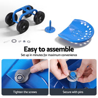 Gardeon Garden Seat 360 Swivel Rolling Adjustable Height Work Scooter Cart Wheels Heavy Duty 150kg- 360-BL
