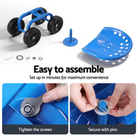 Gardeon Garden Seat 360 Swivel Rolling Adjustable Height Work Scooter Cart Wheels Heavy Duty 150kg