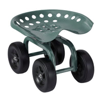 Gardeon Garden Seat 360 Swivel Rolling Adjustable Height Work Scooter Cart Wheels Heavy Duty 150kg- 360-GE