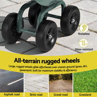 Gardeon Garden Seat 360 Swivel Rolling Adjustable Height Work Scooter Cart Wheels Heavy Duty 150kg- 360-GE
