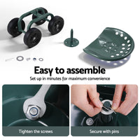 Gardeon Garden Seat 360 Swivel Rolling Adjustable Height Work Scooter Cart Wheels Heavy Duty 150kg- 360-GE