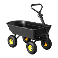Gardeon Garden Cart Dump Utility Wagon 270kg 2in1 Handle Tractor Trolley 110L with 10in Tyres