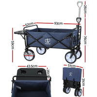 Garden Cart with Cup Holders Blue