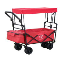 Garden Cart with Removable Canopy Red