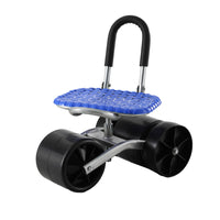 Garden Stool Seat Foldable with Wheels Blue