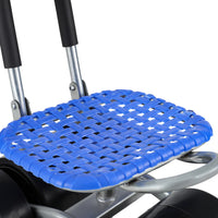 Garden Stool Seat Foldable with Wheels Blue