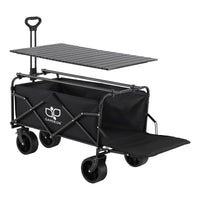 Gardeon Folding Camping Wagon Heavy Duty Utility Cart with Tailgate Table 150L