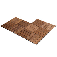 Gardeon 10PCS Wood Deck Tiles 30x30cm Interlocking Floor Tiles for Patio Balcony Garden