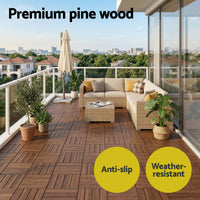 Gardeon 10PCS Wood Deck Tiles 30x30cm Interlocking Floor Tiles for Patio Balcony Garden