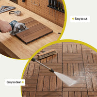Gardeon 10PCS Wood Deck Tiles 30x30cm Interlocking Floor Tiles for Patio Balcony Garden