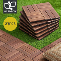 Gardeon 27PCS Wood Deck Tiles 30x30cm Interlocking Floor Tiles Pine Brown