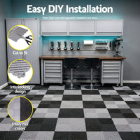 Giantz 20PCS Garage Floor Tiles Interlocking Drainage Non-Slip Tiles Heavy Duty for Workshop Grey