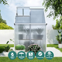 Greenhouse Aluminium Polycarbonate Premium Garden Storage Shed 1.3Mx1.9Mx2.0M