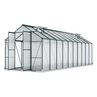 Green Fingers Greenhouse 6.3x2.44x2.1M Aluminium Polycarbonate Green House Garden Shed