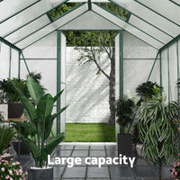 Green Fingers Greenhouse 6.3x2.44x2.1M Aluminium Polycarbonate Green House Garden Shed