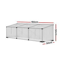 Green Fingers Greenhouse 180x50x50CM Cold Frame Plant Grow Aluminium Polycarbonate Green House