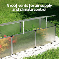 Green Fingers Greenhouse 180x50x50CM Cold Frame Plant Grow Aluminium Polycarbonate Green House