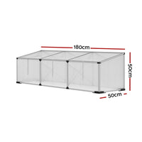 Green Fingers Greenhouse 180x50x50CM Cold Frame Plant Grow Aluminium Polycarbonate Green House