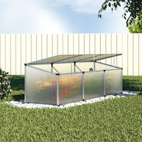 Green Fingers Greenhouse 180x50x50CM Cold Frame Plant Grow Aluminium Polycarbonate Green House