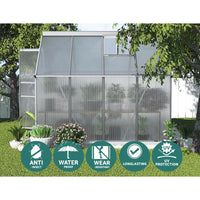 Green Fingers Greenhouse 2.42x1.9x1.95M Aluminium Polycarbonate Green House Garden Shed