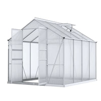 Green Fingers Greenhouse 2.42x2.5x2.26M Aluminium Double Doors Green House Garden Shed