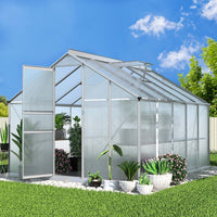 Green Fingers Greenhouse 3x2.5x1.95M Aluminium Polycarbonate Green House Garden Shed