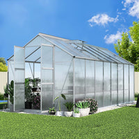 Green Fingers Greenhouse 4.7x2.5x2.26M Double Doors Aluminium Green House Garden Shed
