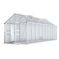 Green Fingers Greenhouse 6.03x2.44x2.68M Double Doors Aluminium Green House Garden Shed