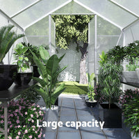 Green Fingers Greenhouse 6.03x2.44x2.68M Double Doors Aluminium Green House Garden Shed