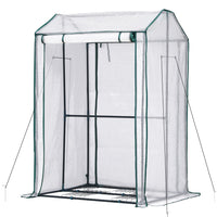 Mini Greenhouse PE Cover Green House Roll-Up Zippered Door 1.0x0.8x1.5M