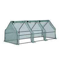 Green Fingers Mini Greenhouse 240x90x90cm Steel Frame PE Cover Outdoor Shelter