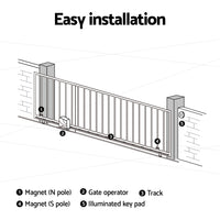 Lockmaster Automatic Sliding Gate Opener Kit 4M 800KG