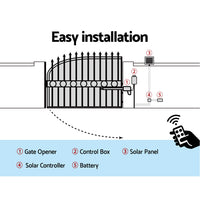 LockMaster Single Swing Gate Opener 500KG 20W Solar Panel
