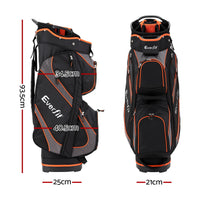 14 Ways Dividers Golf Bag Stand Insulated Carry Bag Zippered Rain Cover