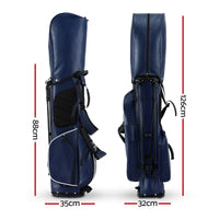 Everfit Golf Stand Bag Lightweight Carry Bag Dual Strap Club Divider Blue