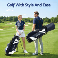 Everfit Golf Stand Bag Lightweight Carry Bag Dual Strap Club Divider Blue