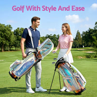 Everfit Golf Stand Bag Lightweight Carry Bag Dual Strap Club Divider Holographic